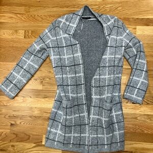 Checkered Cardigan / Banana Republic Sweaters | Black/Gray/ White